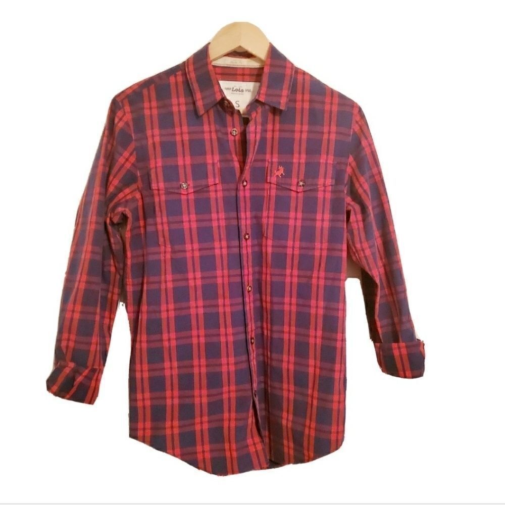 Lois Men's Slim Fit Red Plaid Shirt "Santa…